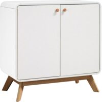 Armoire avec 2 portes en mélaminé blanc--Blanc-Loft24
