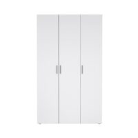 Armoire avec 3 portes décor chêne et blanc brillant h200