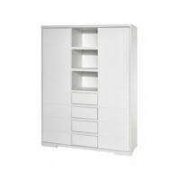 Armoire Bébé Maxx White en Bois Laqué Blanc avec 2 Portes et 4 Tiroirs-Bois-Blanc-Schardt