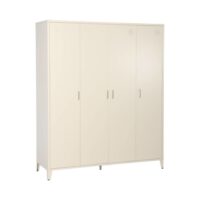 Armoire chambre dressing industriel métal beige 4 portes-Métal-Beige-sweeek