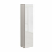 Armoire colonne 1 porte 3 étagères 45 cm effet bois blanc brillant-Bois-Blanc-Whous