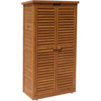 Armoire de jardin bois en bois marron 87 x 46 x 160 cm-Bois-Marron-Habitat & Jardin