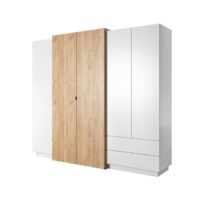 Armoire effet bois Blanc et Crème-Bois-Blanc-AKL FURNITURE