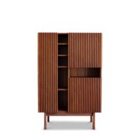 Armoire en bois teinte noyer-Bois-Marron-PIB