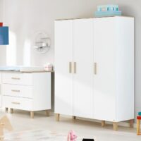 Armoire enfant 3 portes blanc--Blanc-Pinolino