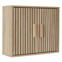 Armoire murale 2 portes coloris naturel--Beige-The Home Deco Factory