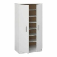 Armoire polyvalente à 2 portes effet bois blanc 55x36 cm-Bois-Blanc-Dmora
