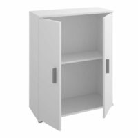 Armoire polyvalente à 2 portes effet bois blanc 61x35 cm-Bois-Blanc-Dmora