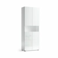 Armoire polyvalente en bois blanc brillant-Bois-Blanc-Dmora