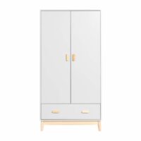 Armoire pour enfants avec 2 portes et 1 tiroir blanc--Blanc-Mobili Rebecca