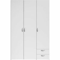 Armoire varia - blanc - 3 portes + 2 tiroirs - 120 x 185 x 51 cm--Blanc-Youdoit
