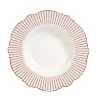 Assiette creuse rose D23cm--Rose-Mathilde M