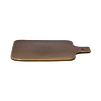 Assiette de présentation en grès marron--Marron-Pomax