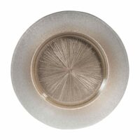 Assiette de présentation en verre beige rosé-Maisons du Monde