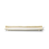 Assiette de service céramique blanc et miel 39x8x3cm-Céramique-Blanc-Bazar Bizar