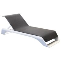 Bain de soleil alu blanc L220 x P76.5 x H87cm--Gris-Au jardin de Chloé