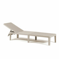 Bain de soleil en polypropylène effet rotin dossier réglable greige-Polypropylène-Beige-Siediti Fuori e Dentro