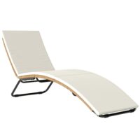 Bain de soleil en résine tressée design en s avec coussin crème-Résine-Blanc-Outsunny