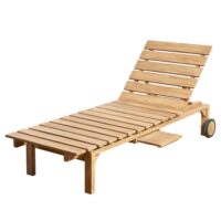 Bain de soleil en teck massif-Teck-Marron-Wanda Collection