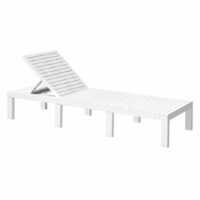 Bains de soleil blanc 195x65h78 cm--Blanc-Dmora