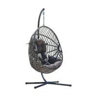 Balancelle de jardin en acier  1 place gris perle--Gris-Ozalide