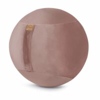 Balle d'assise avec poignée vieux rose velours d65-Velours-Rose-Sitting Point