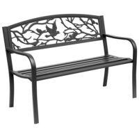 Banc 2 places de jardin style rural chic--Noir-Outsunny