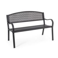 Banc 2 places en acier anthracite mat--Gris-Konte.Design