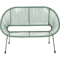 Banc 2 places en polyéthylène et acier vert--Vert-Kare Design