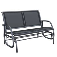 Banc à bascule 2 places noir 120 cm--Noir-ComfortXL