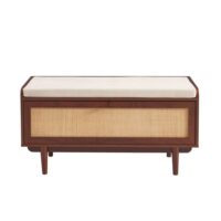 Banc à chaussures noyer et cannage--Marron-Sorelh