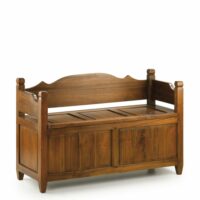 Banc avec coffre de rangement en mindi marron L 110 cm--Marron-MOYCOR