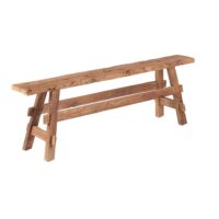 Banc bois de teck marron 150x25x50cm-Teck-Beige-Bazar Bizar