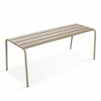 Banc de jardin en acier taupe--Beige-Oviala
