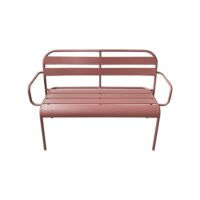 Banc de jardin en aluminium framboise 118x55x80 cm-Aluminium-Rouge-WILSA GARDEN