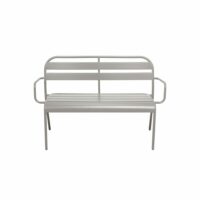 Banc de jardin en aluminium gris galet 118x55x80 cm-Aluminium-Gris-WILSA GARDEN