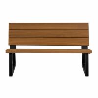 Banc de jardin en bois et métal marron-Métal-Noir-WOOOD