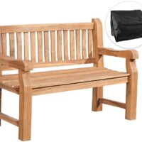 Banc de jardin pour 2 personnes en bois Teck-Teck-Beige-CLP