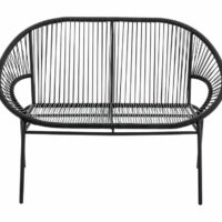 Banc de jardin résine noir-Résine-Noir-vente-unique.com