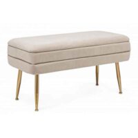Banc de rangement beige 80X38X42 cm--Beige-Konte.Design