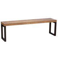 Banc de table industriel en bois recyclé l155cm-Bois-Marron-Pier import