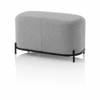 Banc en métal et tissu gris clair-Métal-Gris-AQA DESIGN