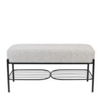 Banc en tissu gris-Tissu-Gris-White label