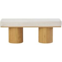 Banc en velours côtelé beige-Velours-Beige-Homifab