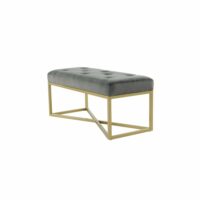 Banc en velours rectangulaire cameron 125-Velours-Gris-ReCollection