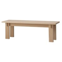 Banc grand en pin massif naturel 150 cm verni-Bois de Pin-Marron-Naan Furniture