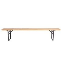 Banc jardin brasserie bois 220 cm marron-Bois-Beige-Esschert Design