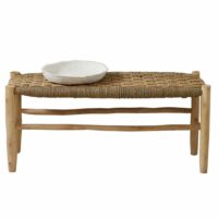 Banc marocain  tressage damier osier/bois naturel 35 x 100-Bois-Beige-Home Maison