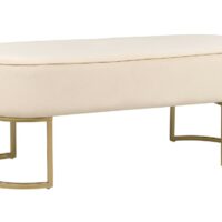 Banc velours beige clair-Velours-Beige-Beliani