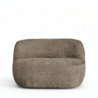 Banquette 2 places en tissu bouclette - taupe-Tissu-Taupe-Drawer
